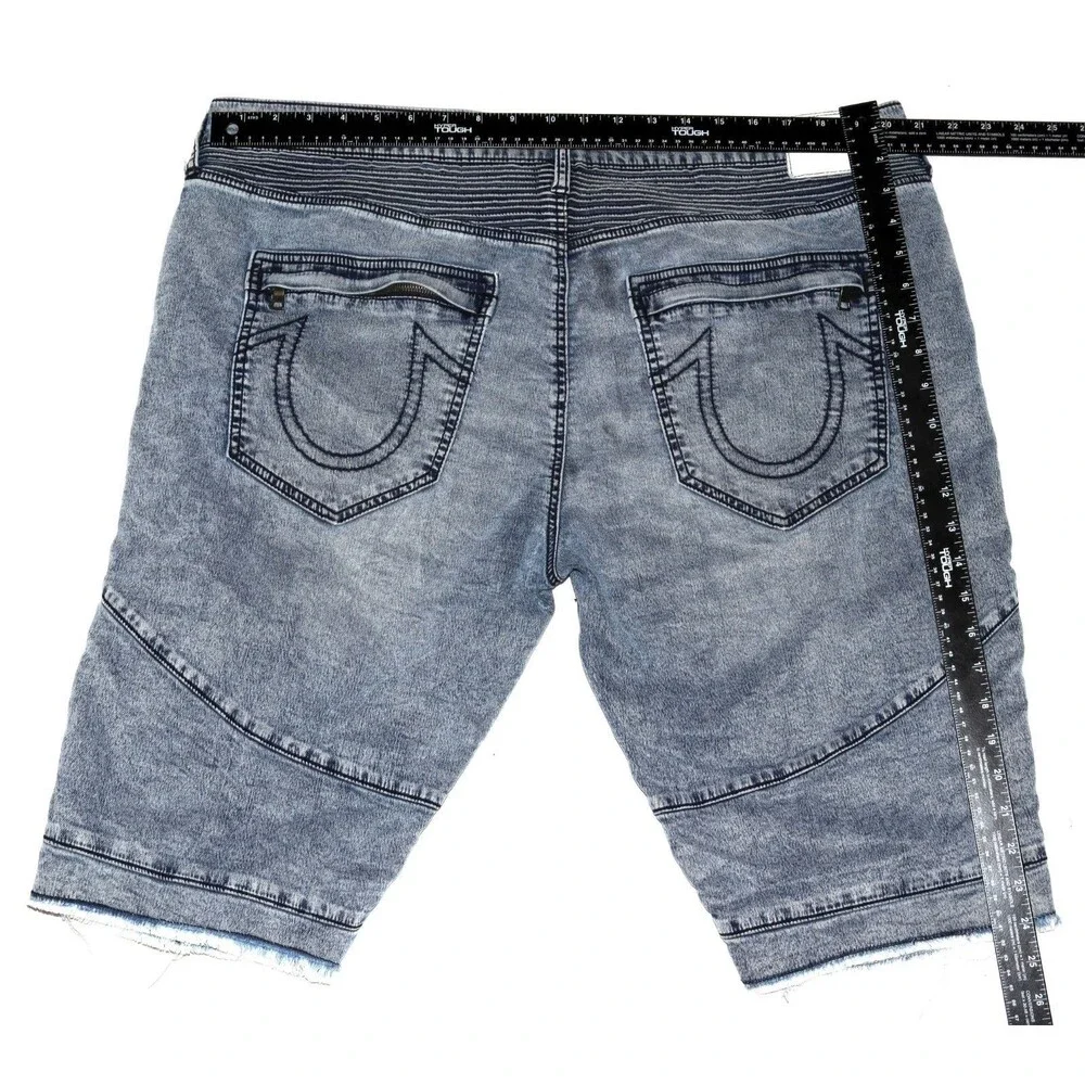 True‎ Religion Geno Relaxed Slim Moto Men's Shorts Size 42 Thrashed Distressed